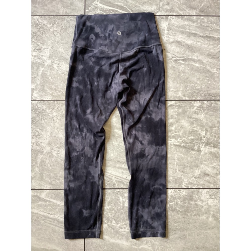 Lululemon Align High Rise Crop 21 Diamond Dye Pitch Grey Graphite Grey Size 4